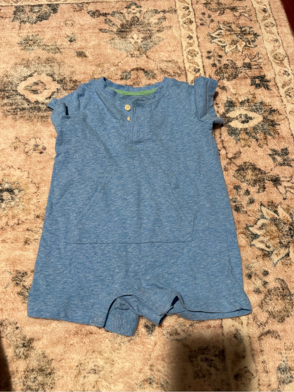Primary Blue Heather Romper One-Piece Bodysuit